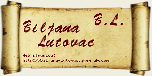 Biljana Lutovac vizit kartica